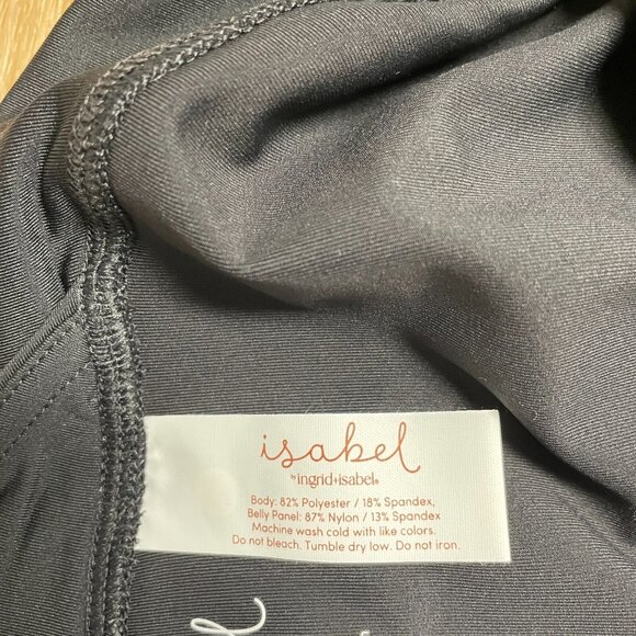 ISABEL MATERNITY LEGGINGS ACTIVE HIGH GLOSS STRETCH ANKLE OVER BELLY BLACK NWT - Picture 9 of 9